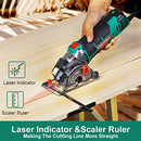 Mini Circular Saw, HYCHIKA Compact Circular Saw Tile Saw with 3 Saw Blades 4A