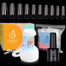 Nail Tips and Glue Gel Nail Kit, 2 In 1 Nail Gel and Base Gel  ,Acrylic Nail Kit