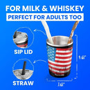 Sippin Cup Kidsbuddy Kids Water Bottle with Straw Lid | Insulated Stainless Steel Reusable