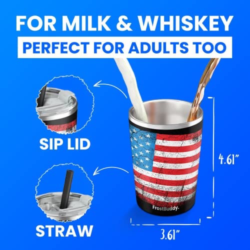 Sippin Cup Kidsbuddy Kids Water Bottle with Straw Lid | Insulated Stainless Steel Reusable