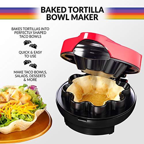 Nostalgia Taco Tuesday Baked Tortilla Bowl Maker, Uses 8 or 10 Inch Shells