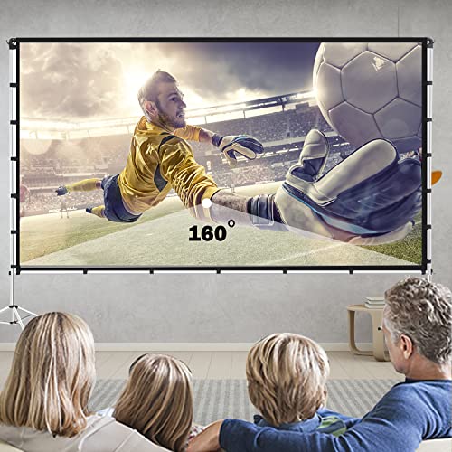 120 inch Projector Screen with Stand,Foldable Portable Projection Screen 16:9 4K HD Only