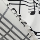 Wellwits Women's Boat Neck Sash Tie Music Note Print Midi Fall Swing Dress M