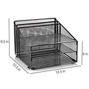 Metal Office Desk Organizer 3-Tier, Mesh Desktop Document and A4 File Holder