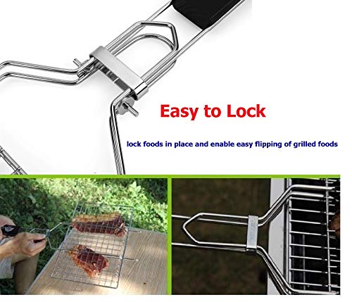 AIZOAM Portable Stainless Steel BBQ Barbecue Grilling Basket