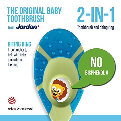 Jordan ® | Step 1 Baby Toothbrush | 0-2 Years, Soft Bristles, BPA Free | 4 Pack