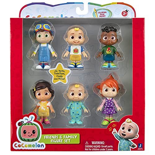 CoComelon Official Friends & Family, 6 Figure Pack - 3 Inch Character Toys
