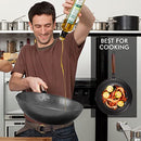 Carbon Steel Wok with Wooden Handle and Lid,using for Electric, Induction, Gas Stoves