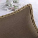 Pack of 2 Farmhouse Throw Pillow Covers Burlap Linen Trimmed Tailored Edges