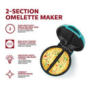 Non-Stick Omelet & Frittata Maker, Teal/Stainless Steel - Makes 2 Individual Portions