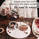 Glass Teapot 40 oz Glowing Diamond with Candle Warmer Stove included