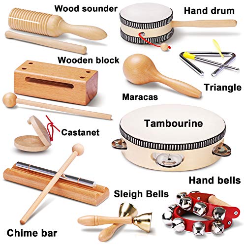 Toddler Musical Instruments Natural Wooden Percussion Instruments Toy for Kids