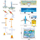 Cp-Tree International Airport Assembled Toy 8 Planes 8 Vehicles 200 Pieces Aircraft Model Playset Simulated Scene