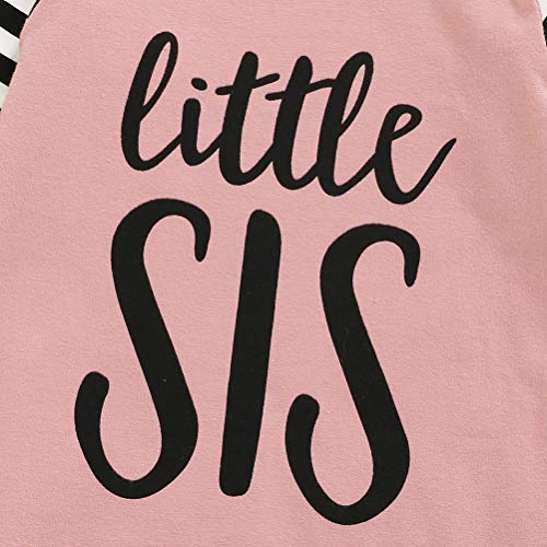 Newborn Baby Girl Little Sister Sleeper Gown Stripe Long Sleeve Nightgown Outfit