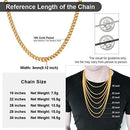 Stainless Steel Necklace Men Fashion Cuban Curb Link Chain Necklace Golden