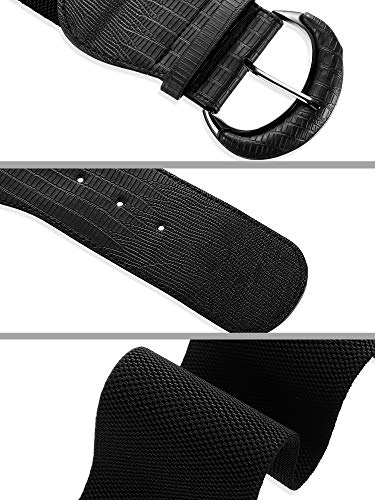 SATINIOR 3 Pieces Wide Women Waist Belt Stretchy Cinch Belt Leather Elastic Belt
