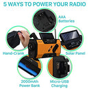 2000mAh NOAA Emergency Weather Radio (Model A1) Portable Power Bank with Solar