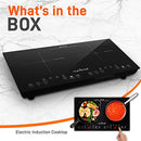 NutriChef Double Induction Cooktop 120V Portable Digital Ceramic Dual Burner