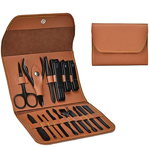 16 Pieces Manicure Set with PU Leather Case, Personal Care Tool
