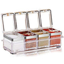 Aogist Kitchen Spice Pots, 4 Piece Clear Seasoning Box