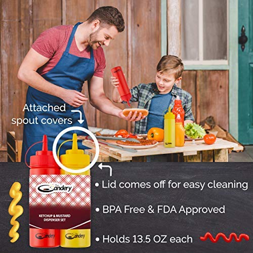 All-in-One Hot Dog Accessories Set- Ketchup & Mustard Squeeze Bottles