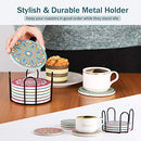 Absorbing Stone Mats Heat-Resistant Reusable Coaster with Cork Base for Drinks