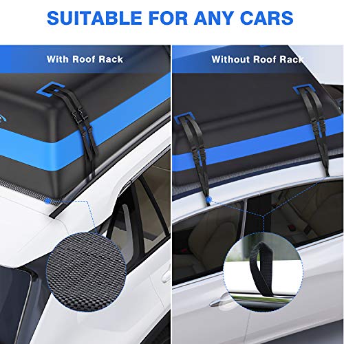 Vetoos 21 Cubic Feet Car Rooftop Cargo Carrier Bag, Soft Roof Top Luggage Bag