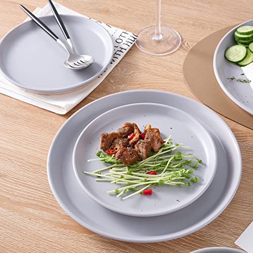 Stone Lain Jules 32 Piece Stoneware Round Dinnerware Set, Grey