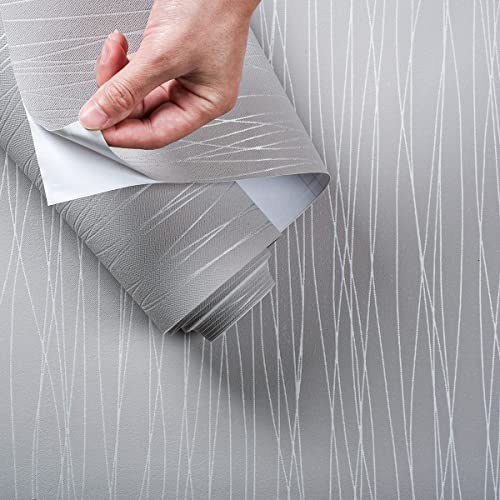 Peel and Stick Wallpaper, Length 20.8" Width 393" Per Roll, Non-Woven 3D Modern Print Embossed