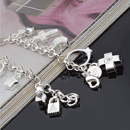 Silver Thirteen Hanging Pieces Bracelet for Women Gift Bracelets & Bangles