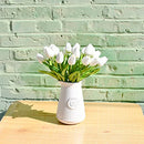 20pcs White Flowers Artificial Tulip Silk Flowers 13.5"