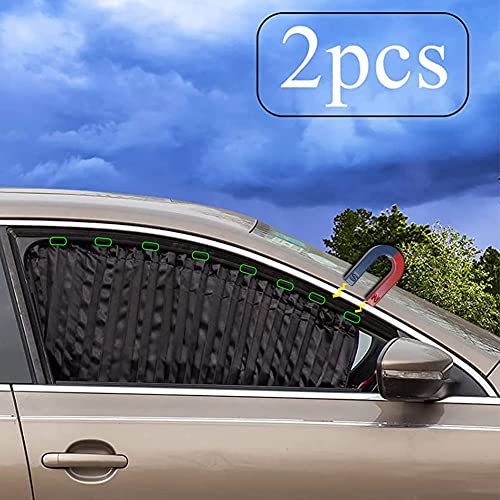 Car Side Window Sun Shades - Front Privacy Magneic Black 2 Pcs Automotive Covers