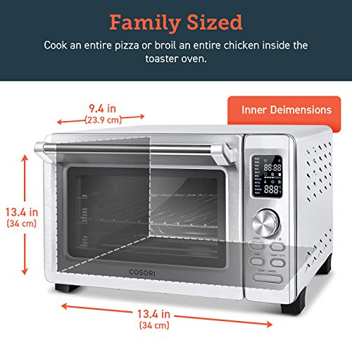 11-in-1 Toaster Combo, Convection Countertop Oven with Rotisserie, Dehydrator & Pizza, 100 Recipes & 6 Accessories, 25L, Silver