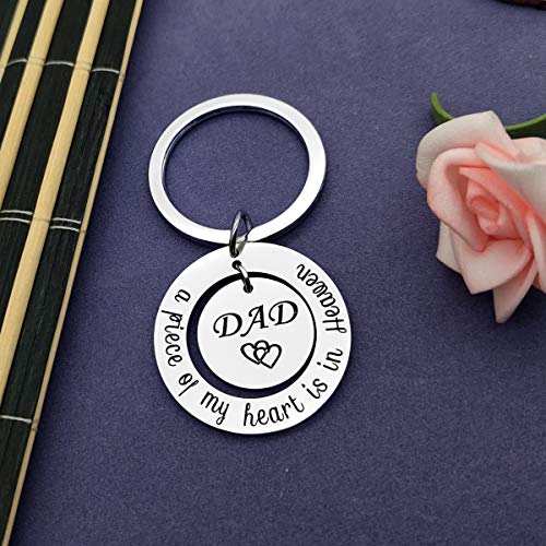 Dad Memorial Jewelry Gift A Piece of My Heart Is In Heaven Dad Memorial Keychain