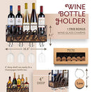 Wall Mounted Wine Rack - Bottle & Glass Holder - Cork Storage Store
