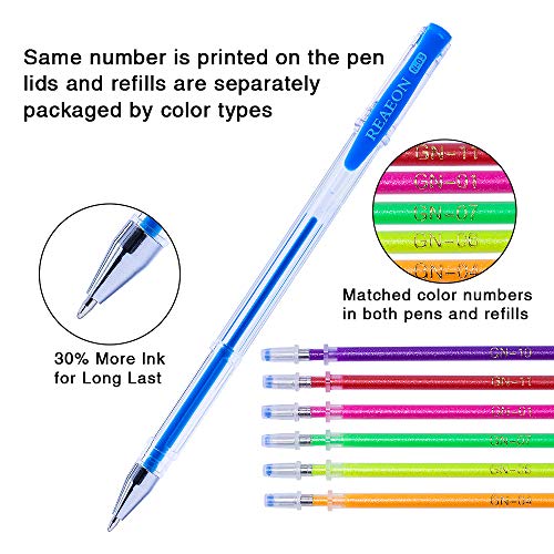 200 Pack Gel Pen with Case for Adult Coloring Books, 100 Color Gel Markers100 Refills