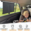 EcoNour Car Side Window Sun Shade (2 Pack) | Retractable Car Roller Sunshade