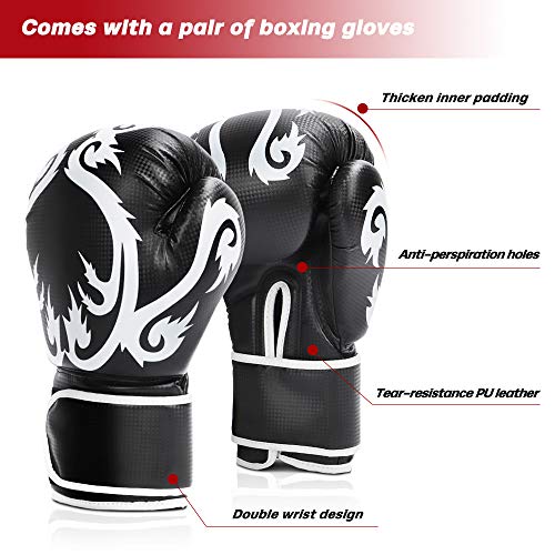 Freestanding Punching Bag with Boxing Gloves and Suction Cup Base for Adult Youth