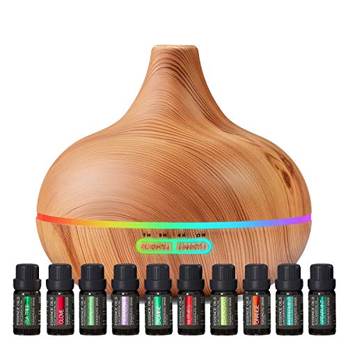 Ultimate Aromatherapy Diffuser & Essential Oil Set - Ultrasonic Diffuser & Top 10 Essential Oils