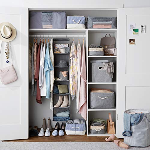 6-Tier Hanging Closet Shelf Organizer With Pockets