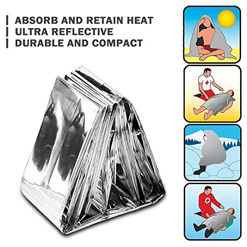 Emergency Mylar Thermal Blanket (4 Pack) Space Blankets for First Aid Kit