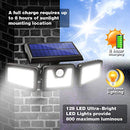 Solar Lights Outdoor, AmeriTop 128 LED 800LM Wireless LED Solar Motion Sensor