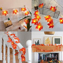 6 Pack Maple Leaves Garland String Light Thanksgiving Decorations, 10Ft/20 Led