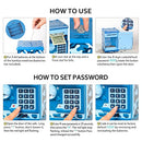 ATM Piggy Bank for Boys Girls, Mini ATM Coin Bank Money Saving Box with Password