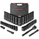 Eastvolt Mechanic Tool Kits, Drive Socket Set, 46 Pieces Socket Set with 72 Teeth