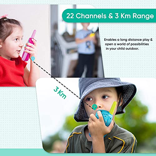 Walkie Talkies for Kids 22 Channels 2 Way Radio Toys with LCD Flashlight 3 KMs Range