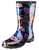 Sloggers Waterproof Garden Rain Boots for Women - Cute Mid-Calf Mud & Muck Boots with Premium Comfort Support Insole, (Flower Power), (Size 8)