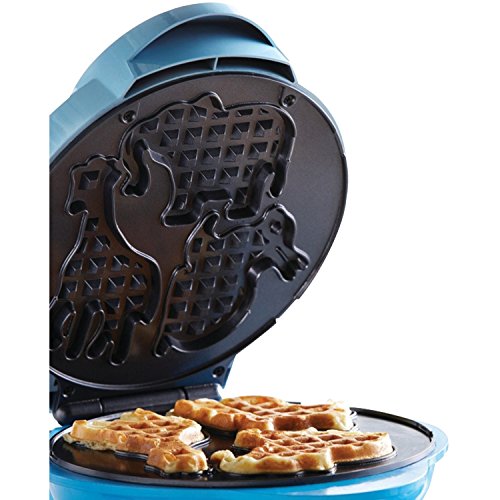 Brentwood Animal Shape Waffle Maker Machine, Non-Stick, Blue