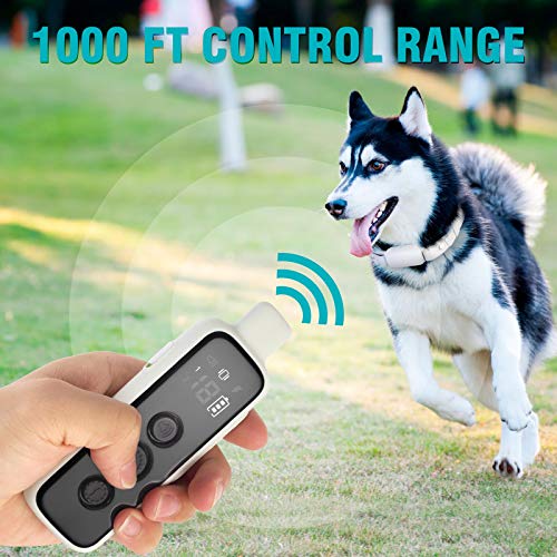 Bousnic Dog Shock Collar for 2 Dogs - (8-120lbs) Waterproof Rechargeable Electric Dog Training Collar with Remote for Small Medium Large Dogs with Beep Vibration Safe Shock Modes(Grey)