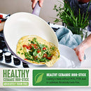 GreenLife Soft Grip Healthy Ceramic Nonstick, Cookware Pots and Pans Set, 16 Pcs